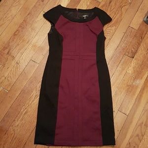Burgundy and black dress