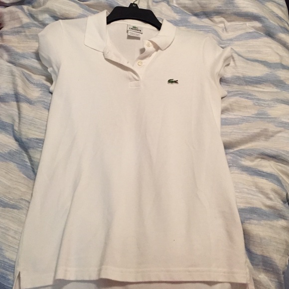 White Lacoste polo