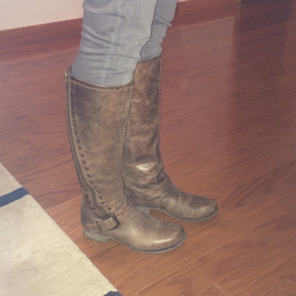 Steve Madden distressed brown riding boots