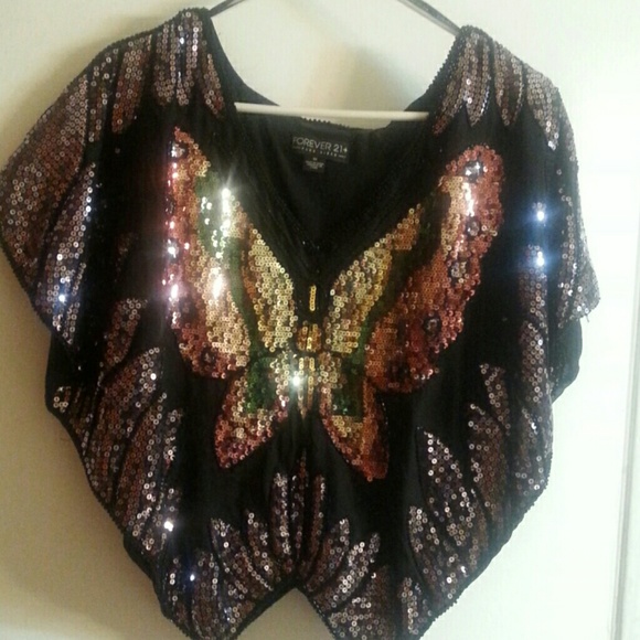 Black Sequin Shawl/Poncho