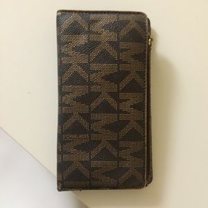 Michael Kors MK logo brown wallet