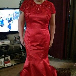 Custom red pageant gown to look like tarikediz