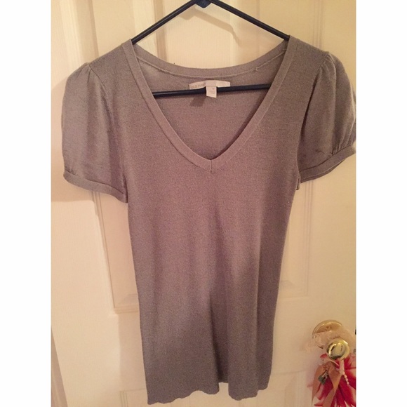 Short Sleeve Gray Sweater