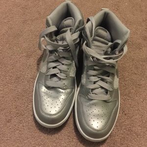 Nike sparkly silver high tops!