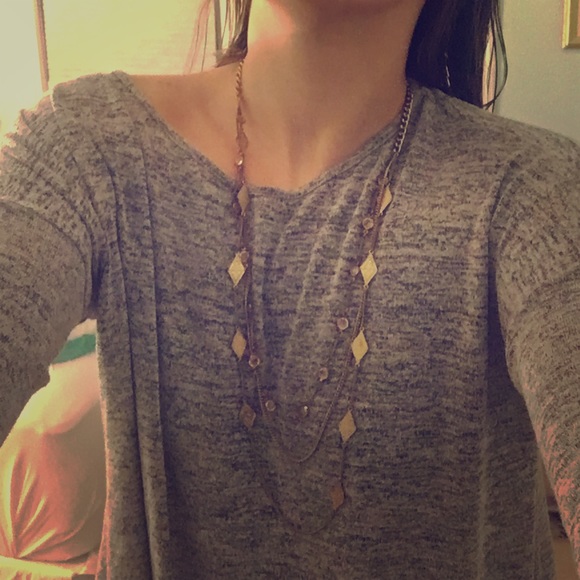 Tribal Gold and Pink Stone Necklace