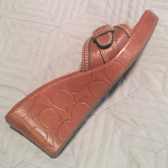 Coach Leather Wedge Sandals *Authentic* - Picture 3 of 4