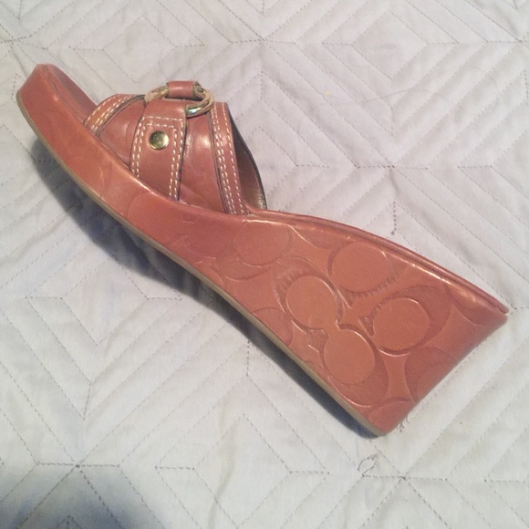 Coach Leather Wedge Sandals *Authentic* - Picture 4 of 4