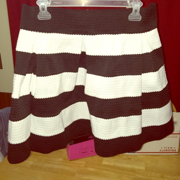Black and White Pleated Skirt