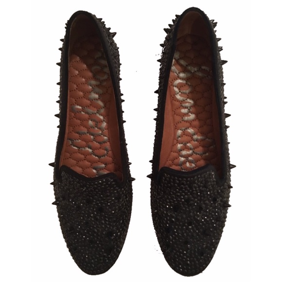 Sam Edelman Black Studded Loafers