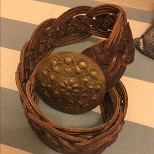 Brown faux leather belt