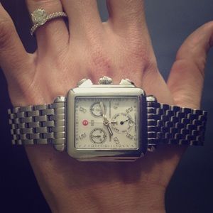 Michele XL Deco Diamond Dial Watch