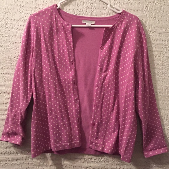 Purple polka dot cardigan