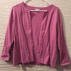 Purple polka dot cardigan