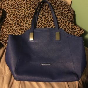 B. Makowsky blue saffiano leather tote