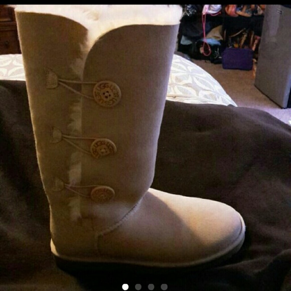 Authentic beige tall uggs