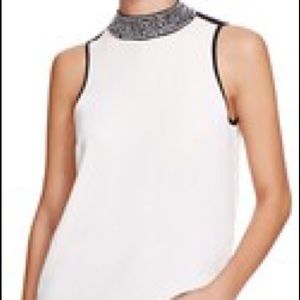 Michael kors tank blouse with crystal neckline