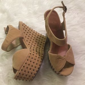 Super cool platform studded wedges!