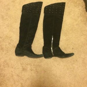 Black knee high boots