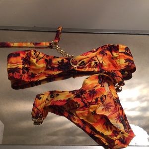 Sunset beach and gold hardware hand made bikini