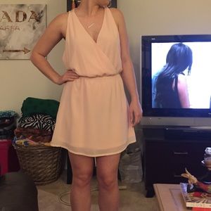 Blush Pink and White Lace Dress