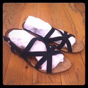 Givenchy Navy Suede graphic Flat Sandals Sz 38
