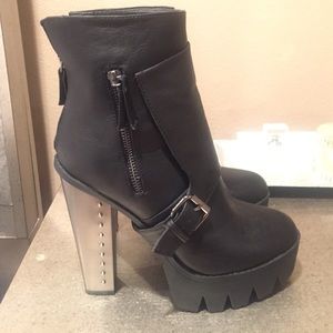 Black leather booties!