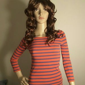 American Eagle Striped 3/4 Sleeve Top