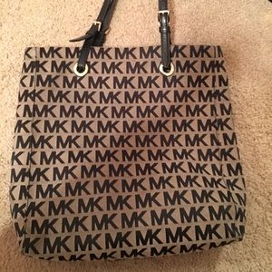 Micheal Kors tall tote brown and black