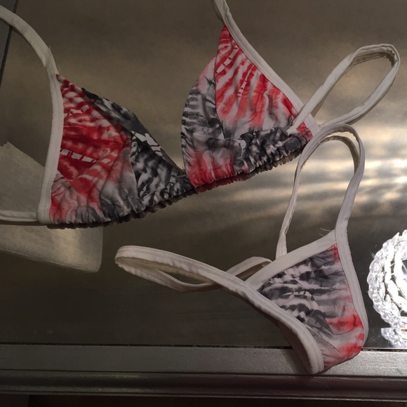 White red and black thong play suit