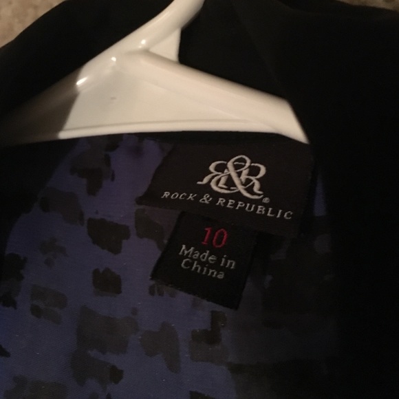 beautiful blue and black button down sheer blouse - Picture 2 of 3