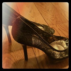 Guess Black Lace Heels