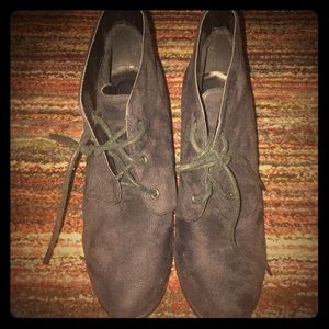 lace up black booties