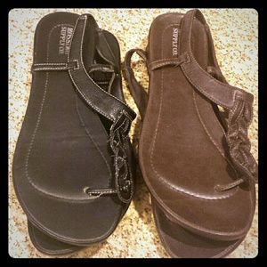 (2) Pairs of Mossimo Braided T-strap sandals