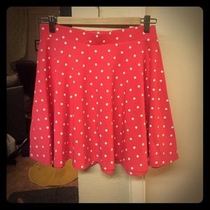 Pink & White Polka Dot Circle Skirt