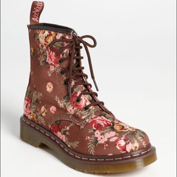 Floral dr marten boots