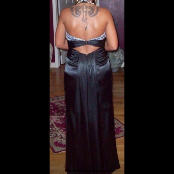 Black cheetah prom dress