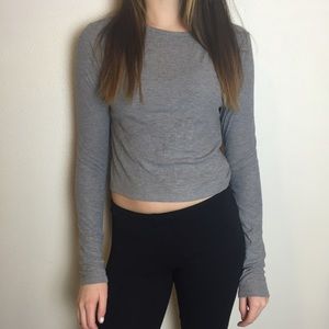 Cropped long sleeve sweater