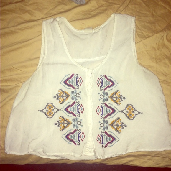 embroidered crop top
