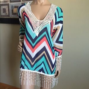 Native Summer Fringe Cover Boho Caftan