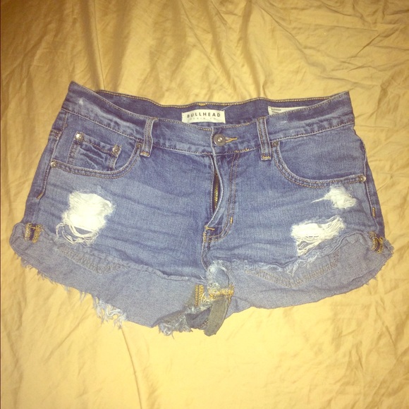 dark wash high waisted shorts