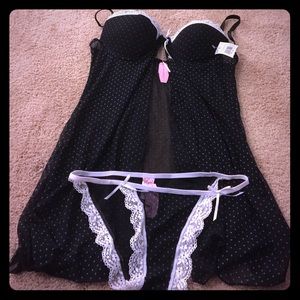 Black lingerie two piece set!
