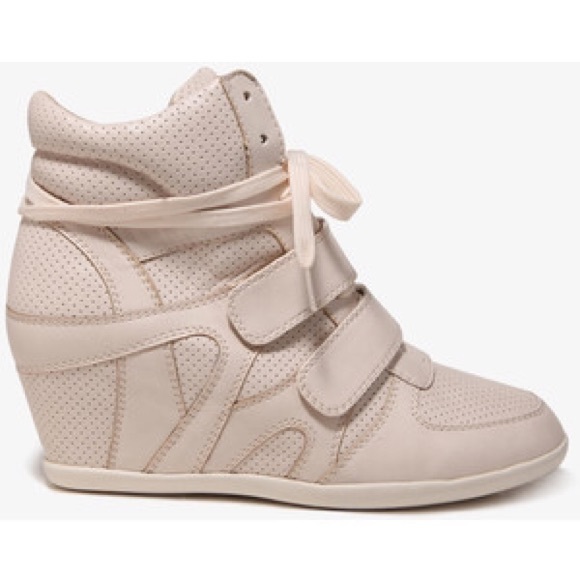 nude wedge sneakers