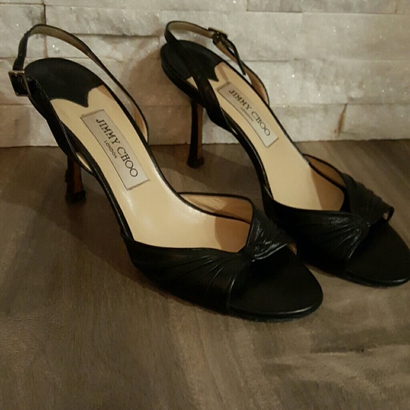 Authentic Jimmy choo London black heels 38 1/2