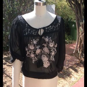 Black Sheer blouse