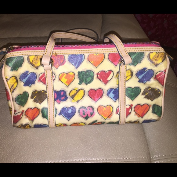 Dooney & Bourke multicolored heart shoulder bag