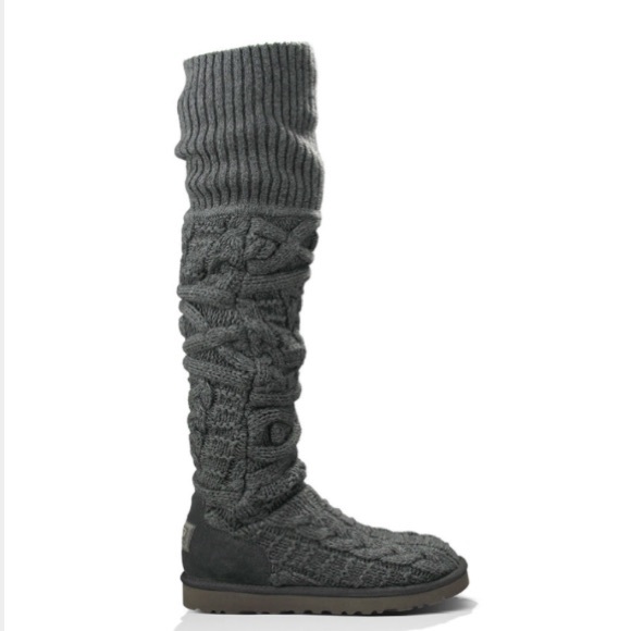 UGG Shoes - UGG over the knee twisted cable knit boots Sz 10