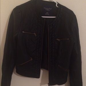 American Eagle Semi Cropped Leather Jacket