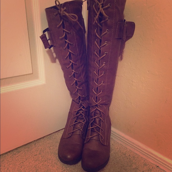Just fab, faux leather, knee high boots