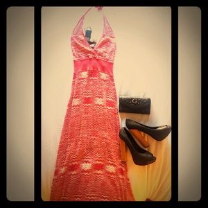 BCBGMAXAZRIA pink maxi dress