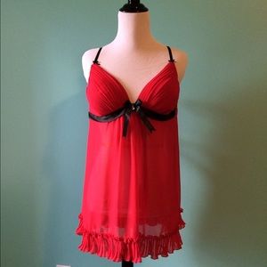 NWTs Linea Donatella Red Chiffon Nightie